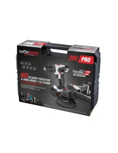 Worgrip 20V Percussion Drill and Grinder Kit with 2 Batteries 2