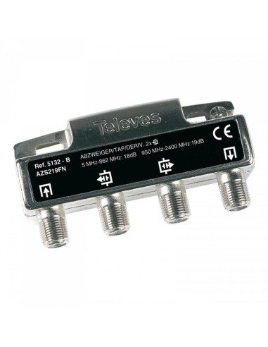 Derivador 2D tipo B com conectores F 15 dB