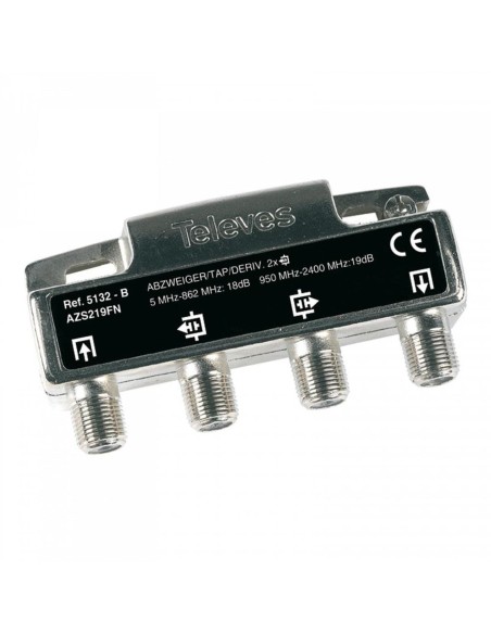 Derivador 2D tipo B com conectores F 15 dB