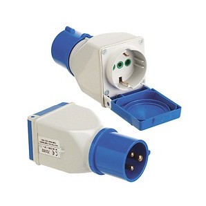 Adapter Industrial Cetac Schuko Simple 2p With Cover 19010550