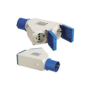 Adattatore Industriale Cetac Schuko Doppia 2p Con Coperchio 19010555