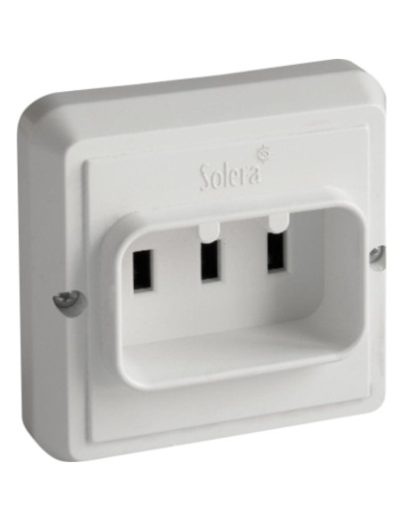 Fixed Base 2P+T, 25A 250V~ White Recessed for Kitchen