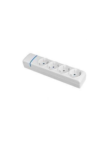 Multiprise 4 prises 2P+T, 16A 250V~, Polycarbonate, Blanc