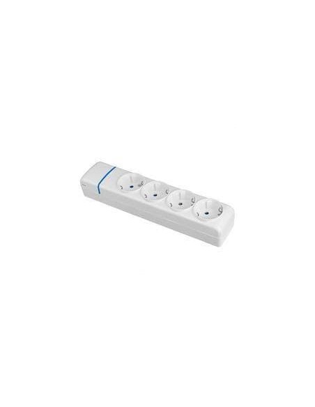 Multiprise 4 prises 2P+T, 16A 250V~, Polycarbonate, Blanc