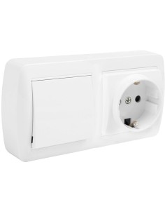 Base fixa 2P+T 16A 250V com interruptor 10AX 250V branco