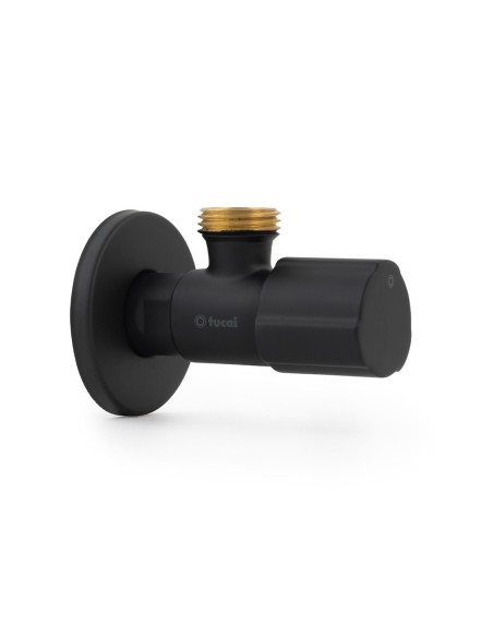 Ceramic quarter-turn square valve black with round handle