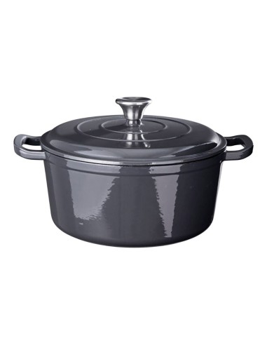 Gusseiserne Emailschüssel grau, 26 cm