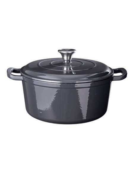 Gusseiserne Emailschüssel grau, 26 cm