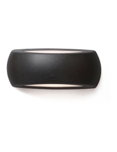 Oval Wall Light with Visor Model Francy Black Translucent Crystal E27 IP66