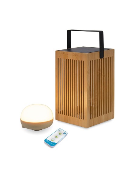 Lanterna solar Okinawa com bambu e cabo metálico