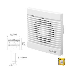 Exhaust Fumes Bathroom 16 Watt. Output Ø 116 mm 19030605