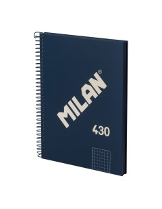 A5 Spiral Hardcover Notebook 80 Grid Pages Blue