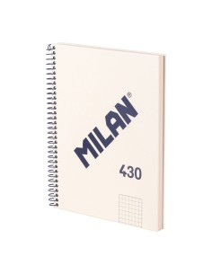 Beige Hardcover A5 Grid Notebook 5x5 mm 80 Sheets