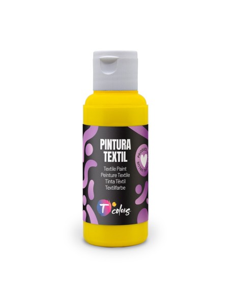 Peinture textile jaune 80 ml haute adhérence et flexibilité