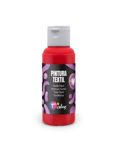 Red textile paint 80ml with high adhesion and flexibility