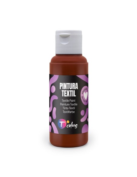 Brown textile paint 80 ml high adhesion and flexibility
