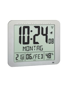 Digital Wall Clock Radio with LCD Display and Temperature Readout