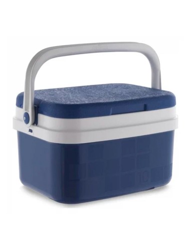 Nevera portátil rígida de camping azul 10 l con asa ergonómica