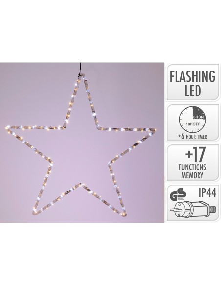 Stella LED esterna nera 56 cm