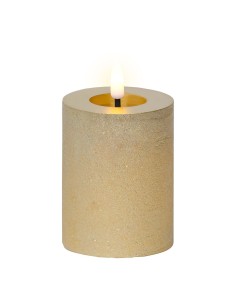 LED-Kerze in Gold ø7 x 11,3 cm mit Timer