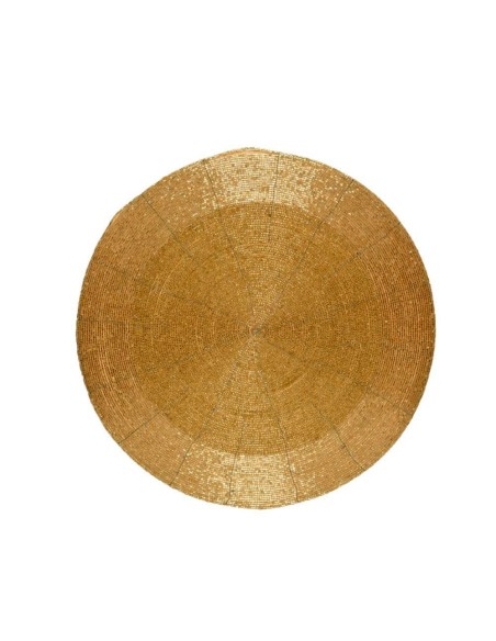 Protetor de mesa redondo dourado 35 cm