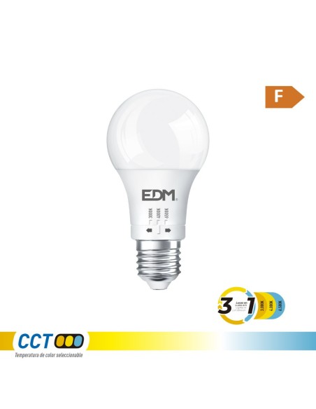 Lâmpada LED padrão A60 E27, 10 W, 932 lm, 3 CCT