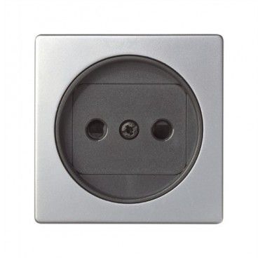 Tapa enchufe 2P aluminio+grafito SIMON 82040-33