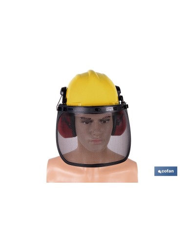 Kit de proteção florestal 4 em 1 com capacete amarelo ABS