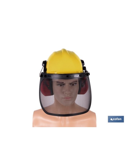 Kit de proteção florestal 4 em 1 com capacete amarelo ABS