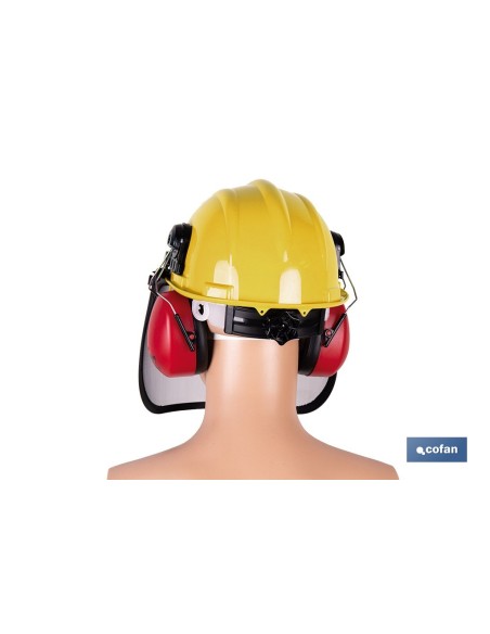 Kit de proteção florestal 4 em 1 com capacete amarelo ABS