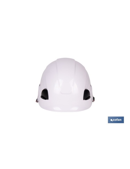 Casco industriale di sicurezza bianco con regolatore e barbuquejo