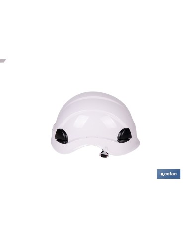 Casco industriale di sicurezza bianco con regolatore e barbuquejo