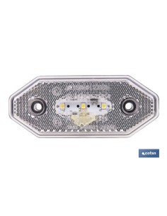 Front LED Clearance Light with White Retroreflector 12V/24V
