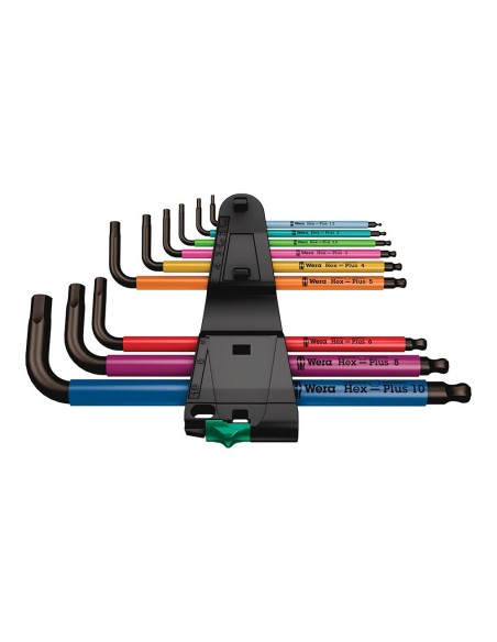 9-Piece Metric Hexagonal Ratchet Wrench Set Multicolor