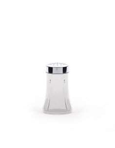 Glass salt cellar with chrome stopper model 1969