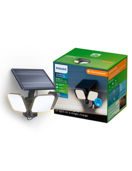 Zyren 24.5W Black Solar Security Light with Motion Sensor