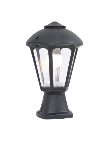 Black resin wall light with E27 socket