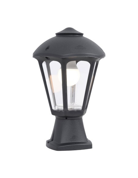 Black resin wall light with E27 socket