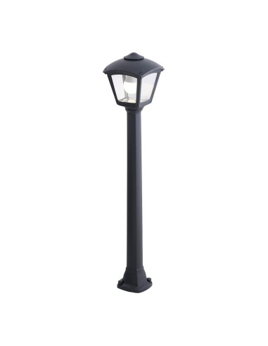 Farol baliza com poste modelo Giaffa Roby preto resina IP55 E27