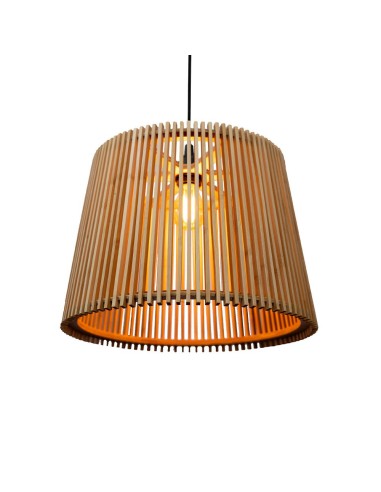 Luminária pendente Okinawa bambu marrom 39 cm IP44