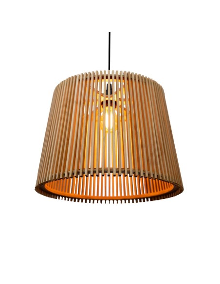Luminária pendente Okinawa bambu marrom 39 cm IP44