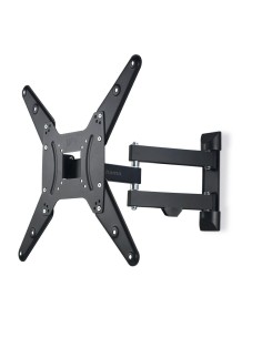 Suporte de parede para televisor preto com dois braços articulados duplos, 32 a 65 polegadas, carga de 25 kg