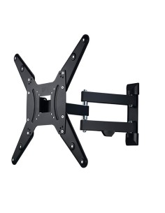 Suporte de parede para TV preto com dois braços articulados duplos 32 a 65 polegadas carga 25 kg