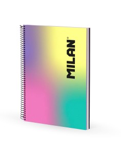 A4 Hardcover Grid Notebook 120 Pages Spiral Sunset Multicolor
