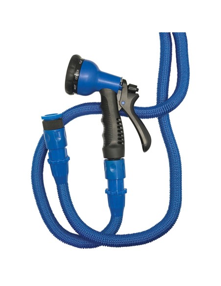 Manguera extensible Expansy Pro 22,5 m azul con pistola 7 formas