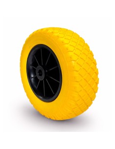 Non-pinchable wheel 26 cm yellow load 50 kg axle 20 mm