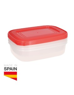 Pack mit 3 transparenten Plastikdichtbehältern à 1 L mit Deckel