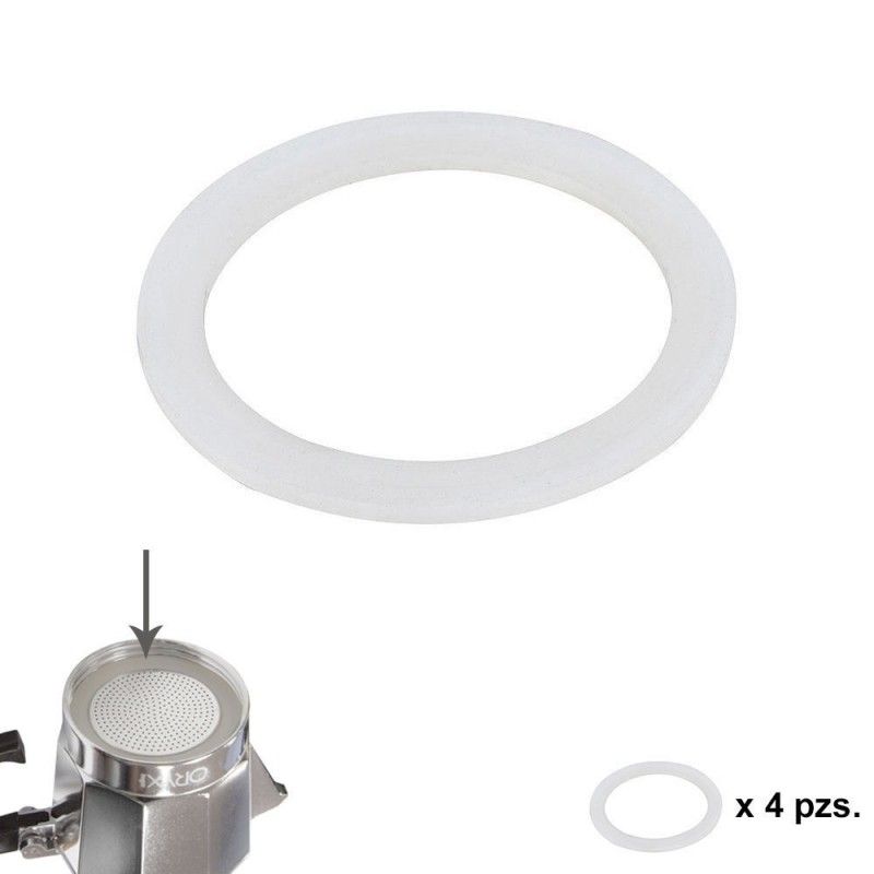 Gasket Silicone Rubber Coffee Maker Aluminum Classic / Induction 3 Cups (4 Units) 05056101