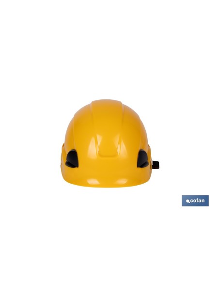 Casque de sécurité industrielle jaune avec régulateur et barbuquejo