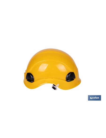 Casque de sécurité industrielle jaune avec régulateur et barbuquejo